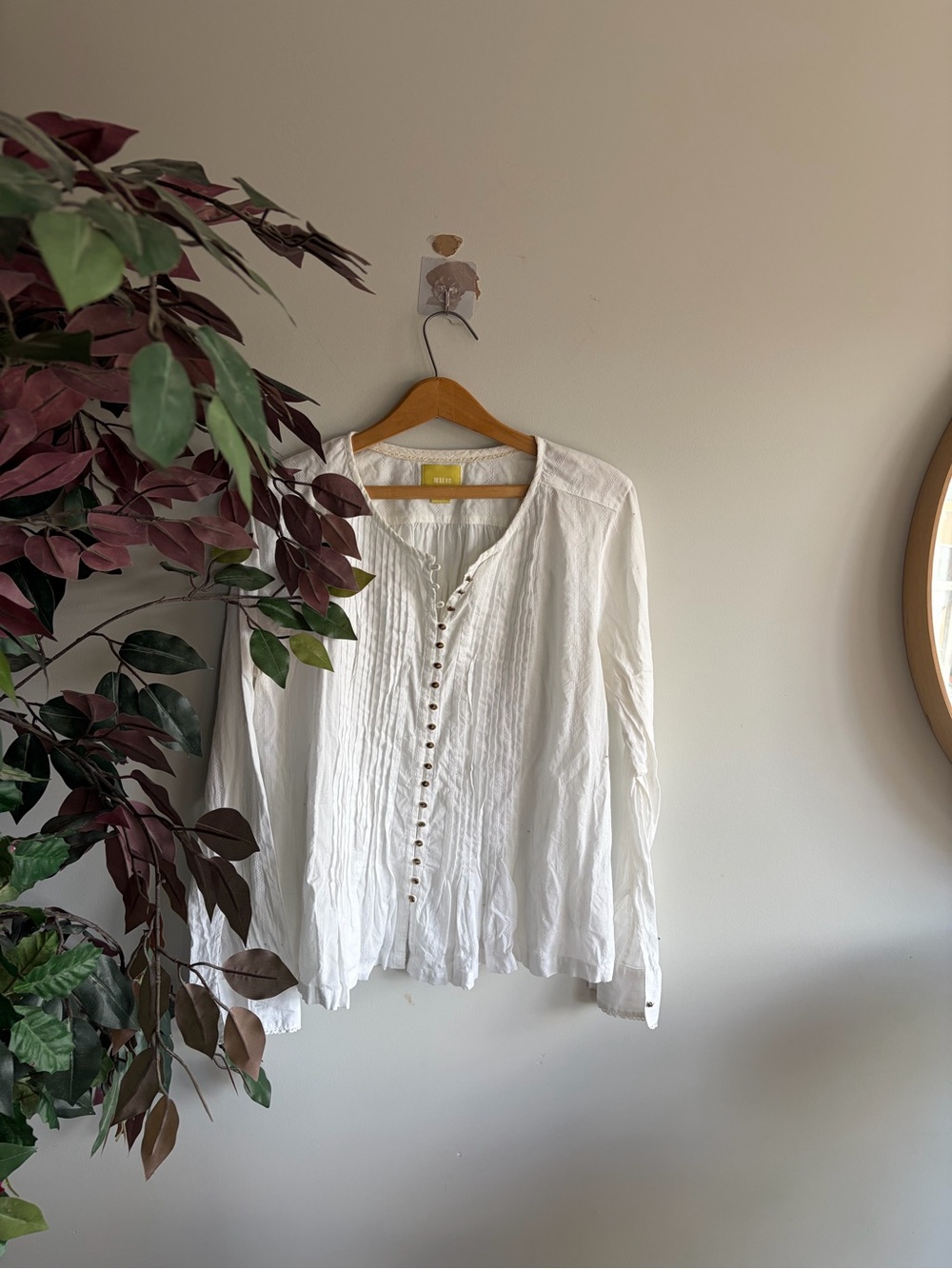Maeve White button down blouse